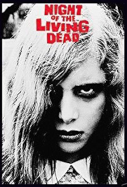 Night of the Living Dead Girl Zombie Horror Movie Poster Black & White