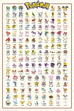Pokemon Kanto 151 Gaming Poster
