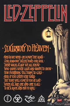 Led Zeppelin Stairway To Heaven Rock N Roll Music Poster
